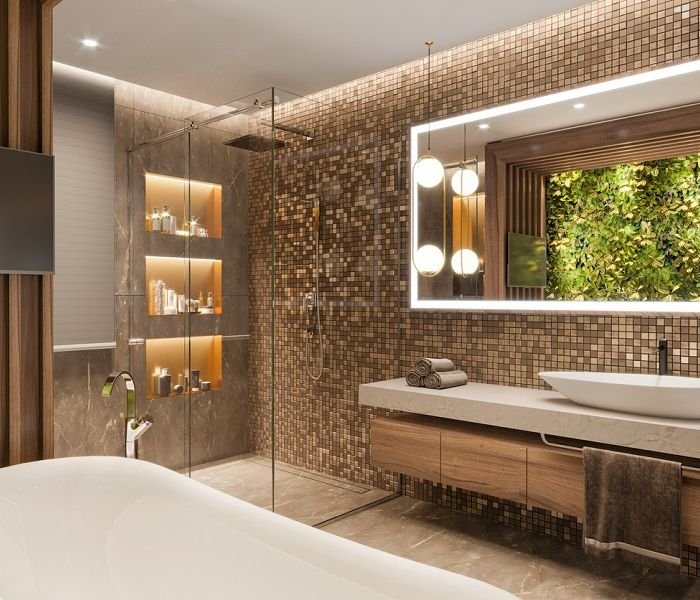 Luxury apartment bathroom interior